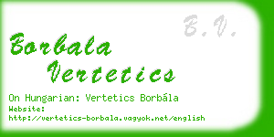borbala vertetics business card
