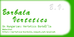 borbala vertetics business card